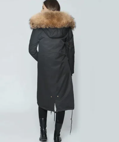 Ice Bear Thick Raccoon Fur Collar Hood Trim Parka