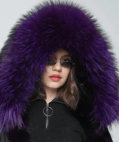 Ice Bear Thick Raccoon Fur Collar Hood Trim Parka