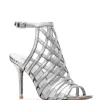 MICHAEL Michael Kors Trinity Metallic Embossed Caged High Heel Sandals