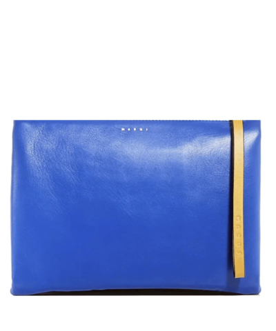 Marni Multicolor Double Sided Colorblock Pouchette Leather Clutch