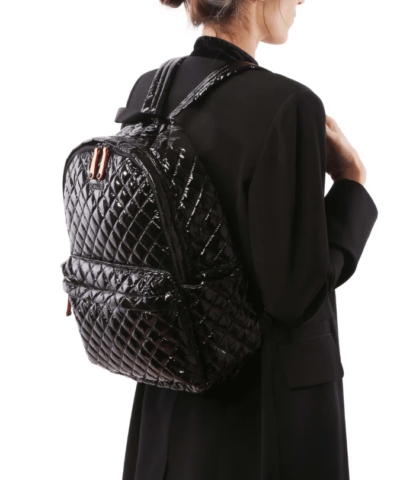 MZ Wallace Black Lacquer Metro Backpack