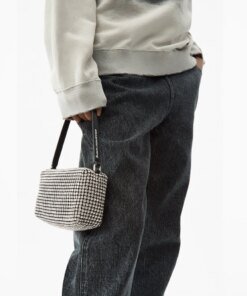 Alexander Wang Heiress Rhinestone Pouch, White