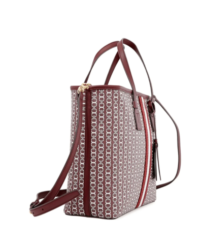 Tory Burch Gemini Link Canvas Small Top-Zip Tote