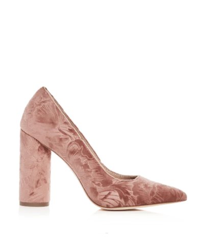 Pour La Victoire Cece Embossed Velvet Pointed Toe Pumps
