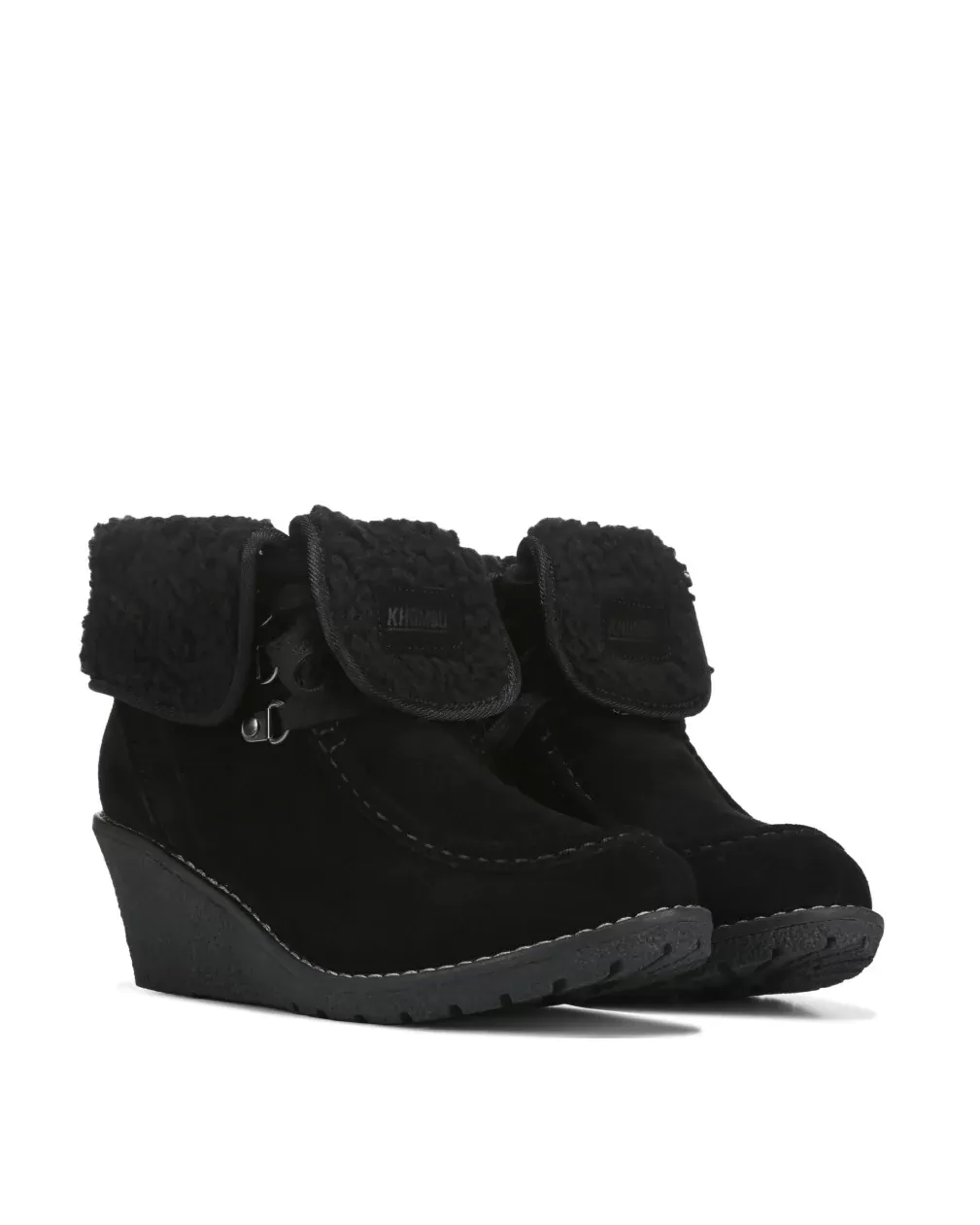 Khombu Womens Sienna Fold Over Waterproof Wedge Boots