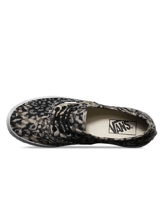 Vans Unisex Authentic Slim (Washed) Leopard Black Sneaker