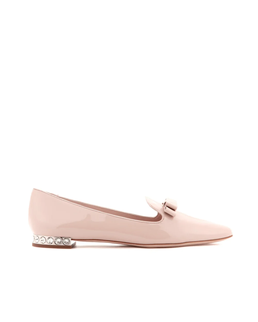 Miu Miu Patent Leather Slippers With Crystal-embellished Heel