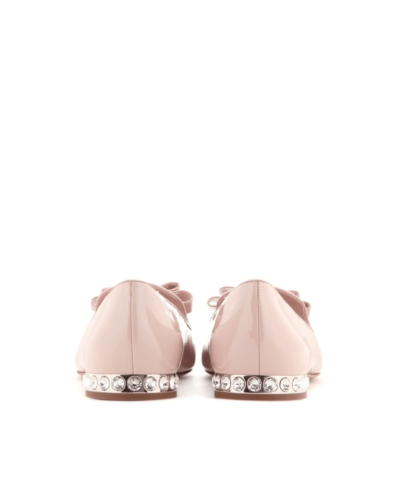 Miu Miu Patent Leather Slippers With Crystal-embellished Heel