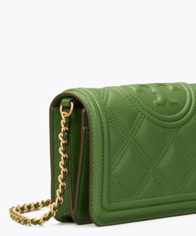Tory Burch Fleming Soft Wallet Crossbody, Arugula