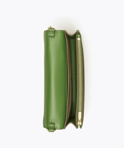 Tory Burch Fleming Soft Wallet Crossbody, Arugula