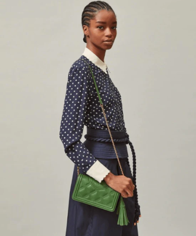 Tory Burch Fleming Soft Wallet Crossbody, Arugula