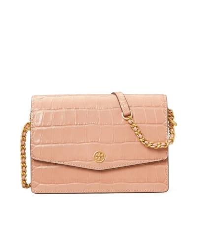 Tory Burch Robinson Embossed Mini Leather Shoulder Bag