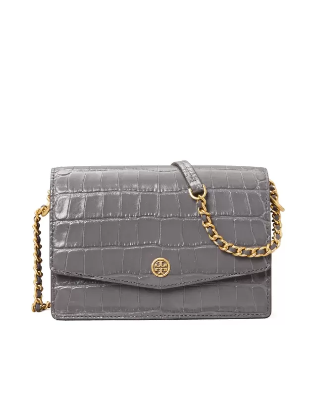 Tory Burch Robinson Embossed Mini Leather Shoulder Bag