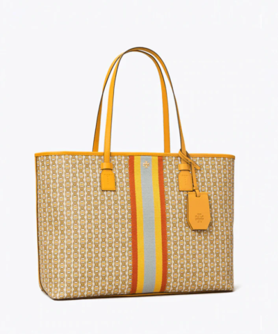 Tory Burch Gemini Link Canvas Top-Zip Tote Bag