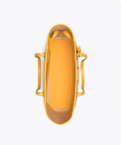 Tory Burch Gemini Link Canvas Top-Zip Tote Bag