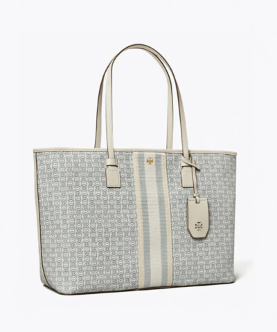 Tory Burch Gemini Link Canvas Top-Zip Tote Bag