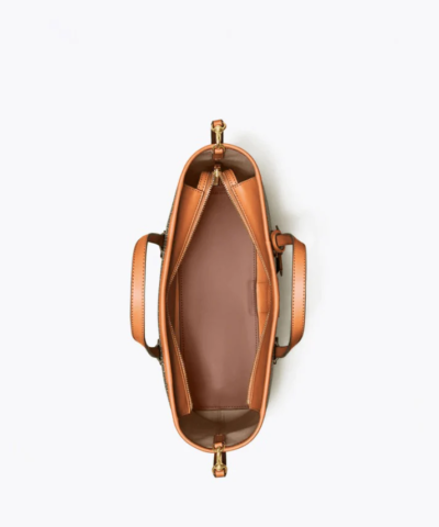 Tory Burch Gemini Link Canvas Small Top-Zip Tote