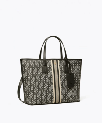 Tory Burch Gemini Link Canvas Small Top-Zip Tote