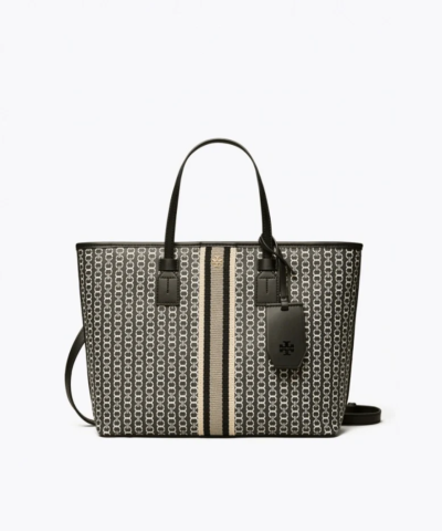 Tory Burch Gemini Link Canvas Small Top-Zip Tote