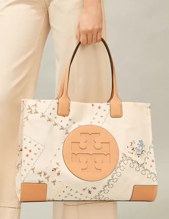 Tory Burch Ella Canvas Floral Tote Bag