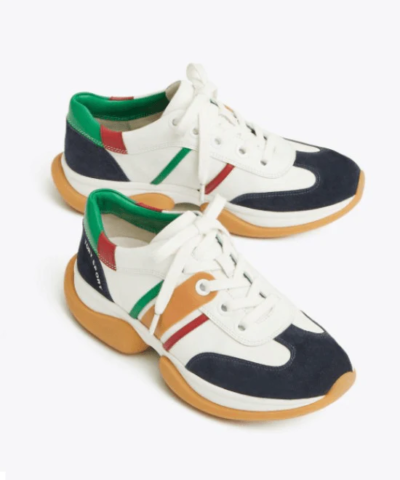 Tory Burch Bubble Stripe Low-Top Sneakers