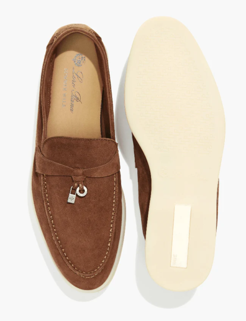 Loro Piana Summer Charms Walk Suede Loafers