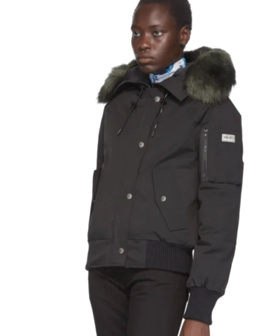 Kenzo Black Down Faux-fur Hooded Jacket