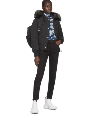 Kenzo Black Down Faux-fur Hooded Jacket