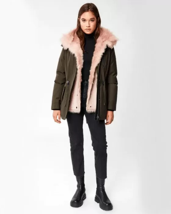 Mackage Charlene Down Parka With Removable Shearling Bib