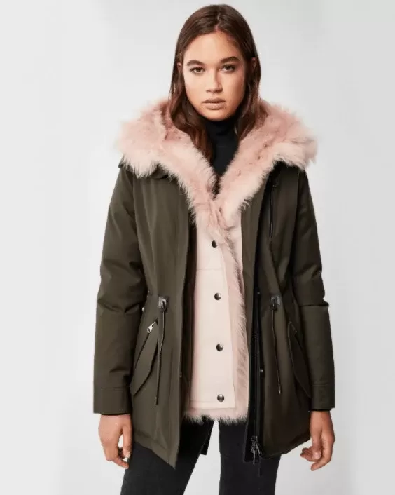 Mackage Charlene Down Parka With Removable Shearling Bib