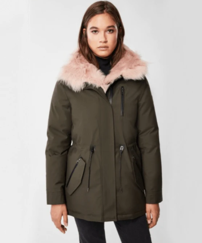 Mackage Charlene Down Parka With Removable Shearling Bib