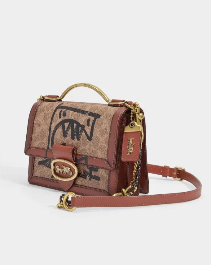 Coach Riley Top Handle 22 In Signature Canvas With Rexy By Guang Yu