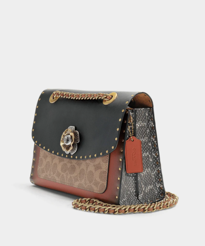 Coach Parker With Rivets And Snakeskin Detail