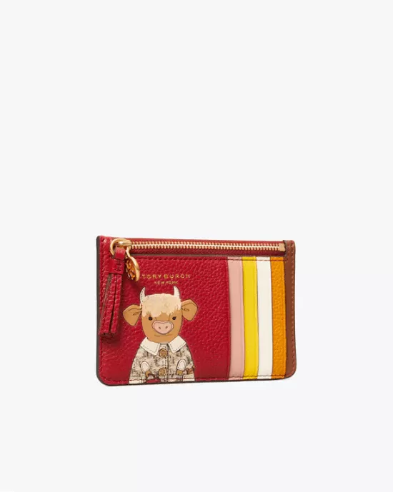 Tory Burch Ozzie The Ox Top-Zip Card Case