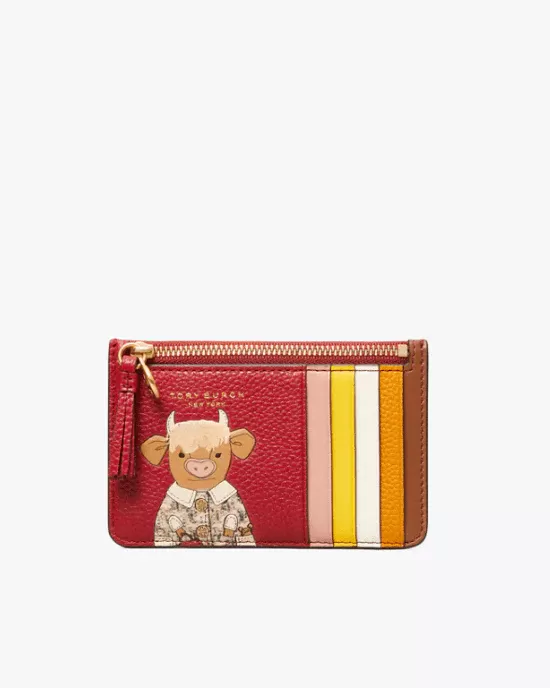 Tory Burch Ozzie The Ox Top-Zip Card Case