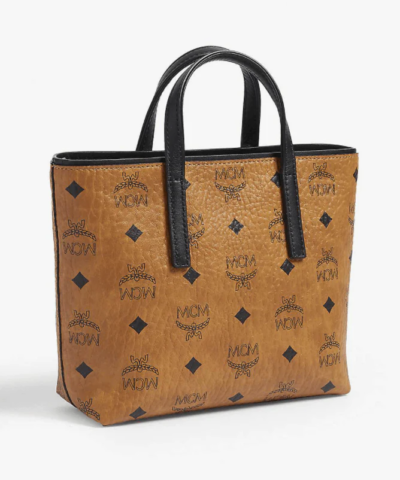 MCM Anya Mini Leather Tote Bag In Cognac