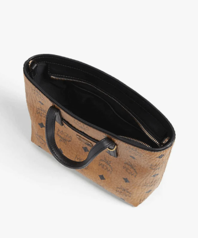 MCM Anya Mini Leather Tote Bag In Cognac