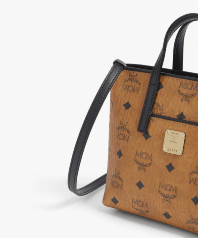 MCM Anya Mini Leather Tote Bag In Cognac