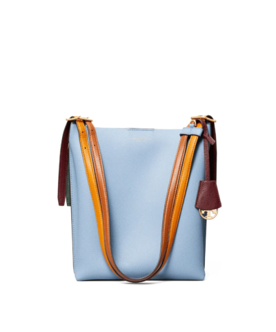 Tory Burch Perry Leather Bucket Bag, Blue