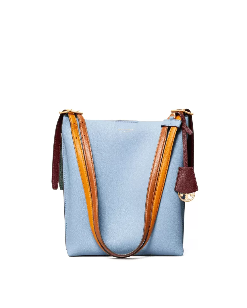 Tory Burch Perry Leather Bucket Bag, Blue