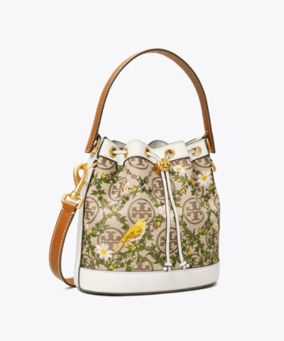 Tory Burch T Monogram Jacquard Embroidered Bucket Bag