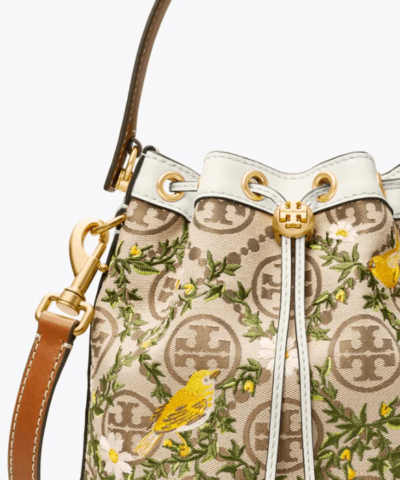 Tory Burch T Monogram Jacquard Embroidered Bucket Bag
