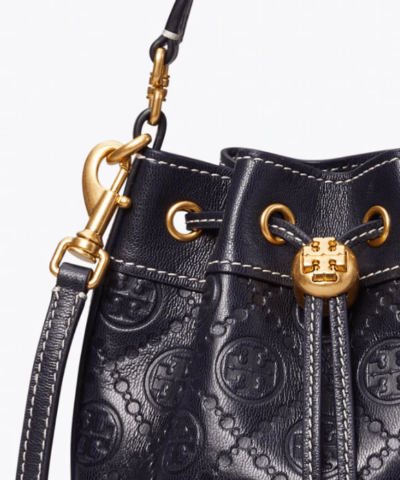 Tory Burch T Monogram Leather Mini Bucket Bag