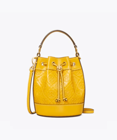 Tory Burch T Monogram Leather Mini Bucket Bag