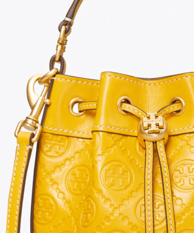 Tory Burch T Monogram Leather Mini Bucket Bag