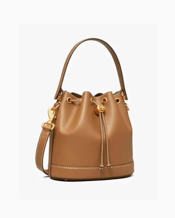 Tory Burch T Monogram Leather Bucket Bag