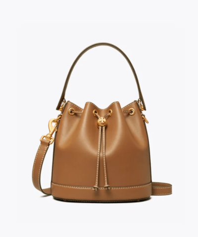 Tory Burch T Monogram Leather Bucket Bag