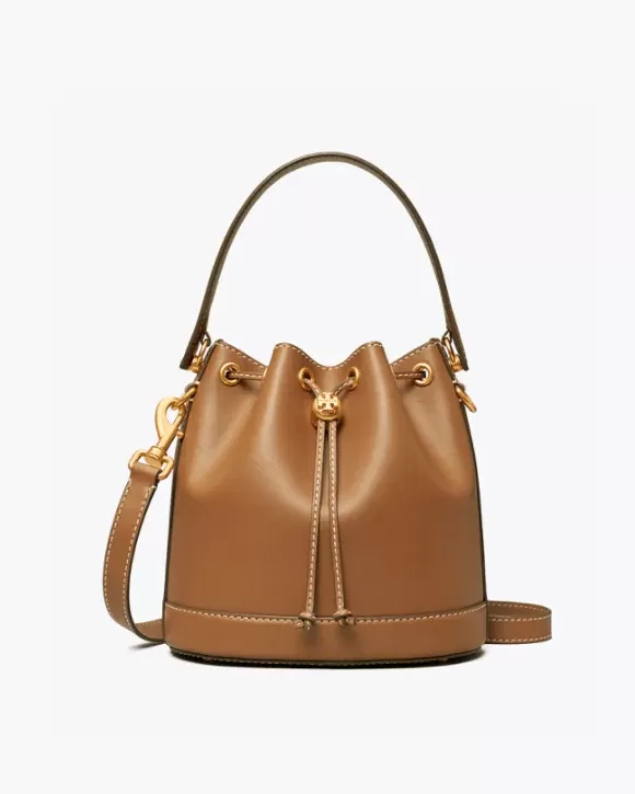 Tory Burch T Monogram Leather Bucket Bag