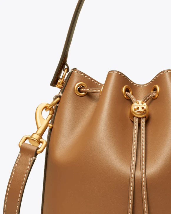 Tory Burch T Monogram Leather Bucket Bag