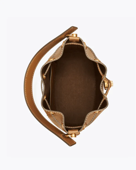 Tory Burch T Monogram Leather Bucket Bag
